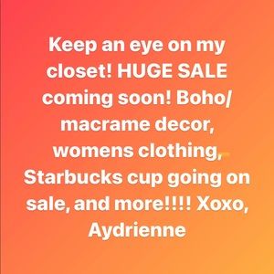 HUGE SALE coming soon, don’t miss it!